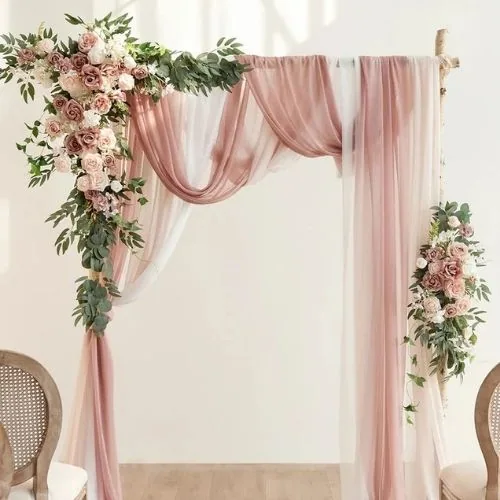 Rose flower and drapes arch decor