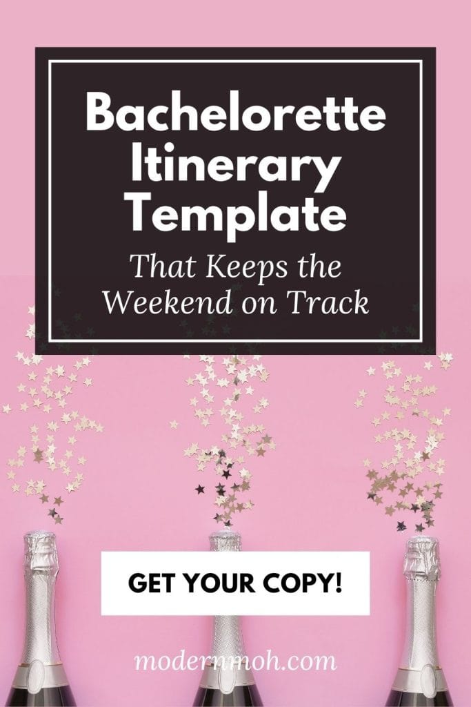 Bachelorette itinerary template pin