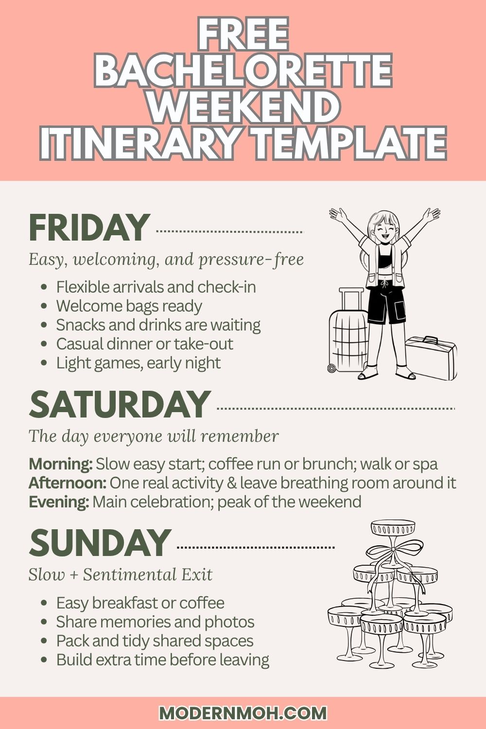 The Ideal Bachelorette Party Itinerary Template (Weekend Breakdown Example)