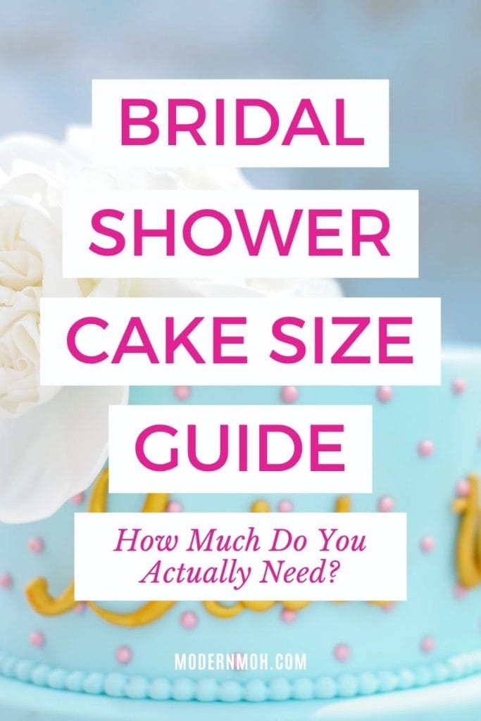 Bridal shower cake size guide pin