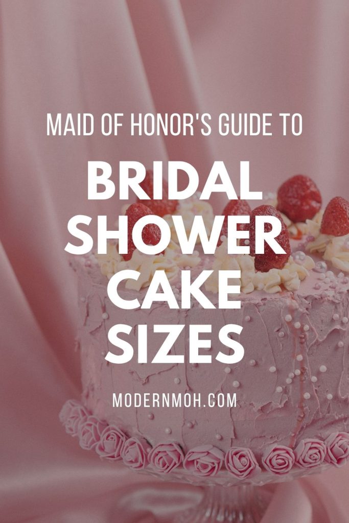 Bridal shower cake sizes pin
