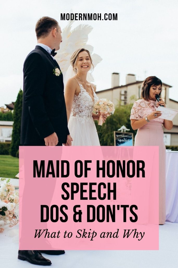 Maid of honor speech dos and don'ts pin