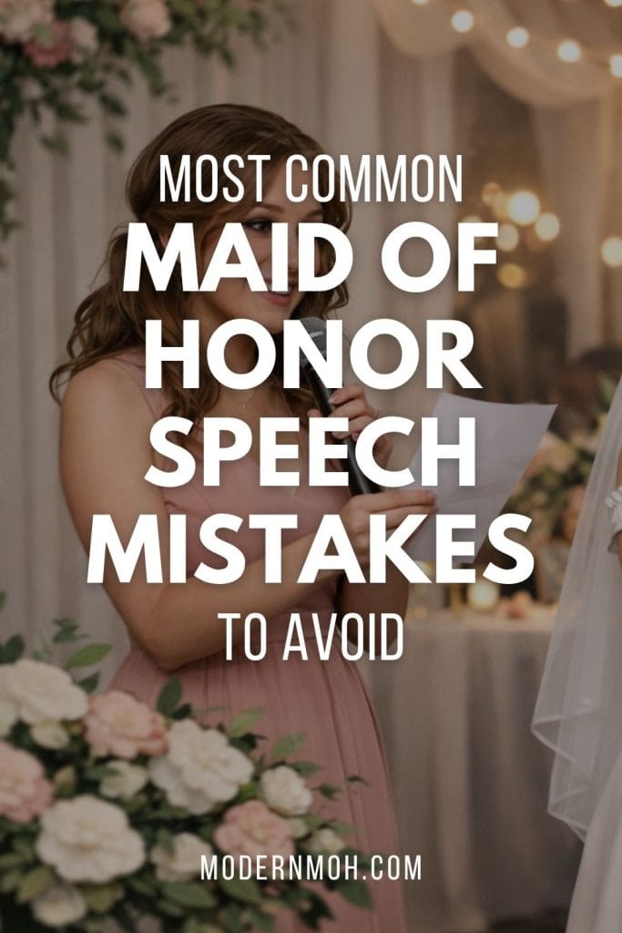 Maid of honor speech mistakes pin
