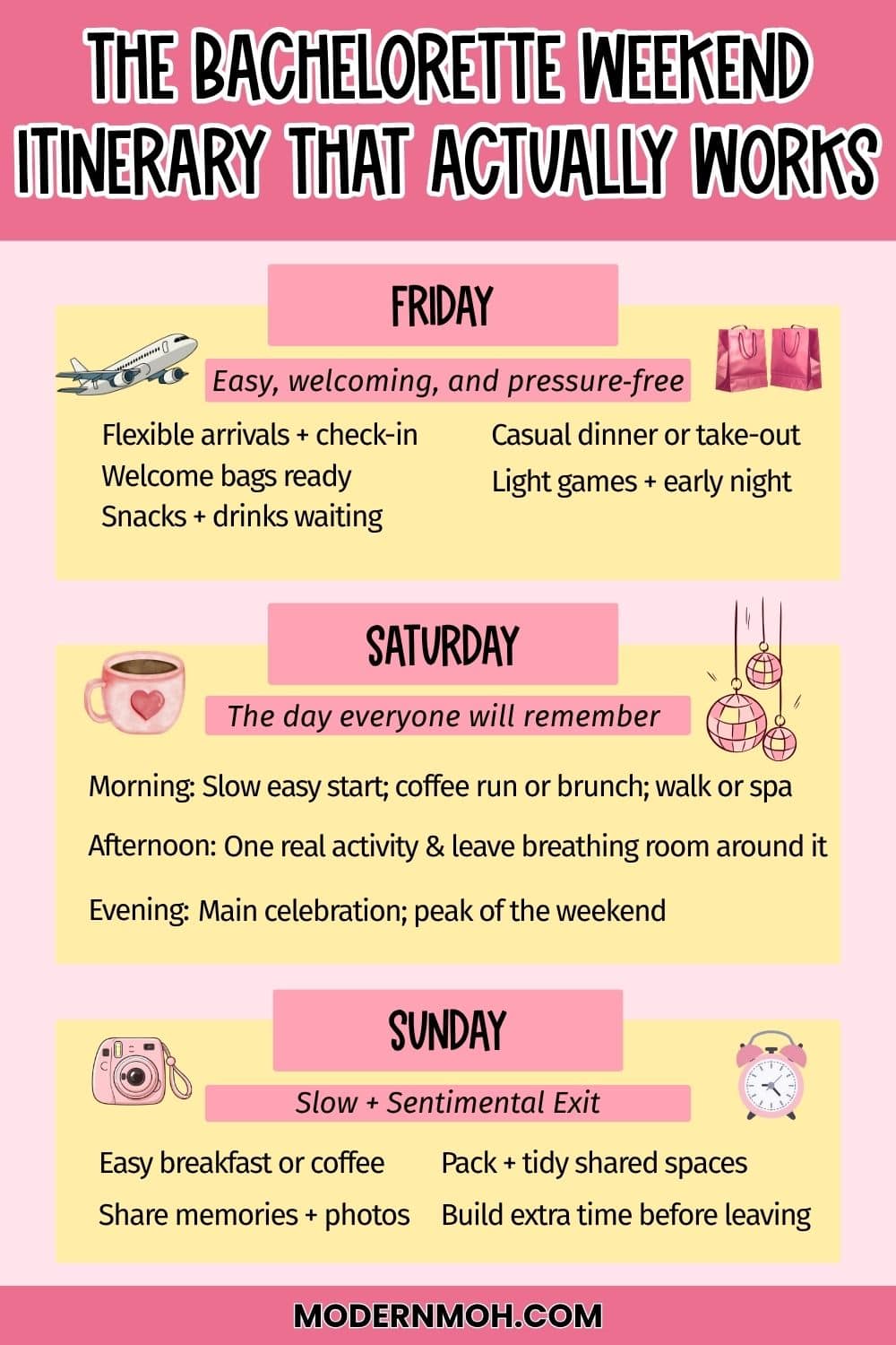 The Ideal Bachelorette Party Itinerary Template (Weekend Breakdown Example)