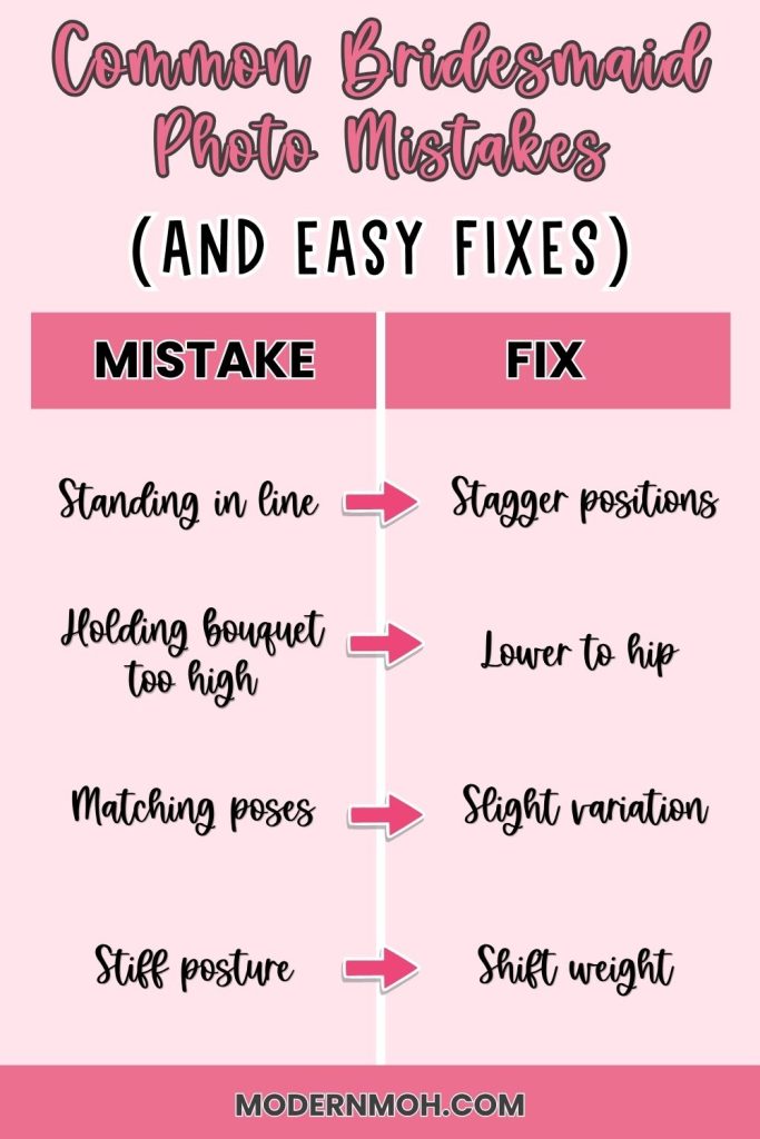 Common Bridesmaid Photo Mistakes