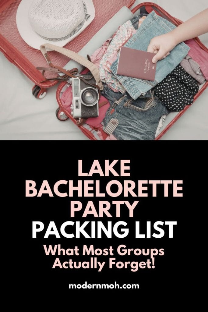 Lake bachelorette party packing list pin