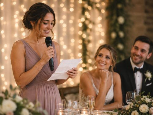 Maid of Honor Giving a Speech
