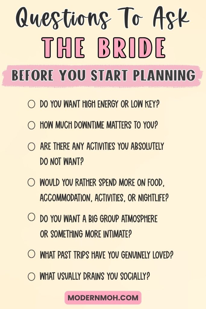 Questions To Ask the Bride Before You Start Planning