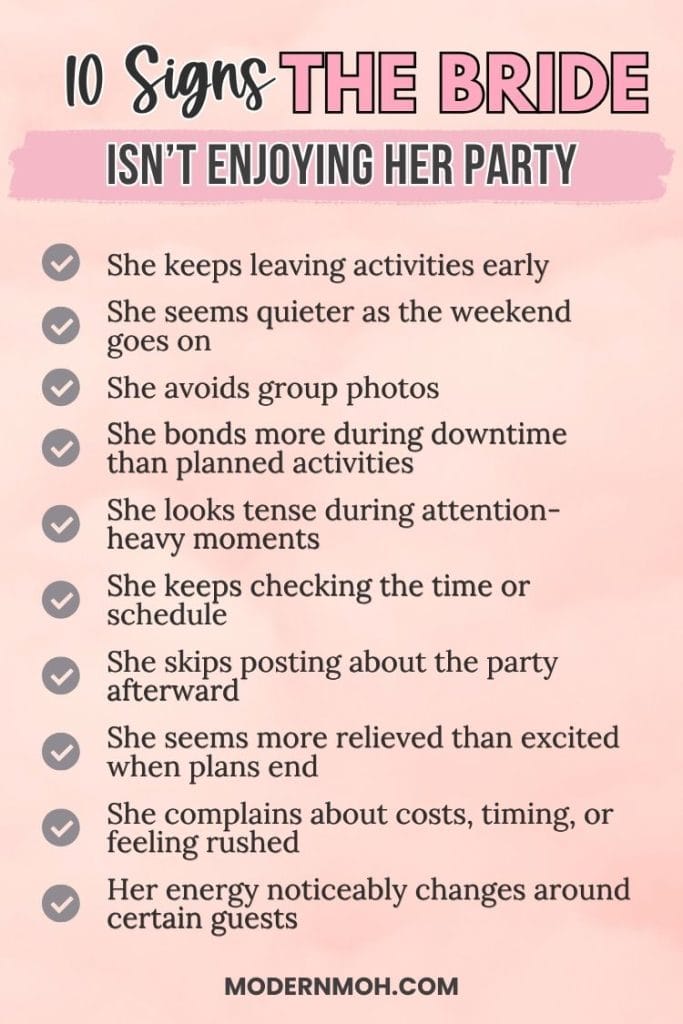 Signs the bride isn't enjoying her party pin