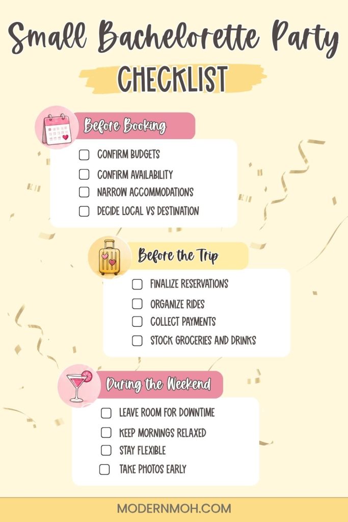 Small Bachelorette Party Planning Checklist