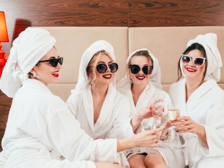 Small Bachelorette Party featured image showing a group of women partying at a spa