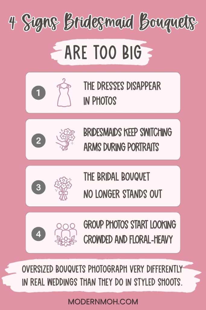 4 Signs Bridesmaid Bouquets Are Too Big