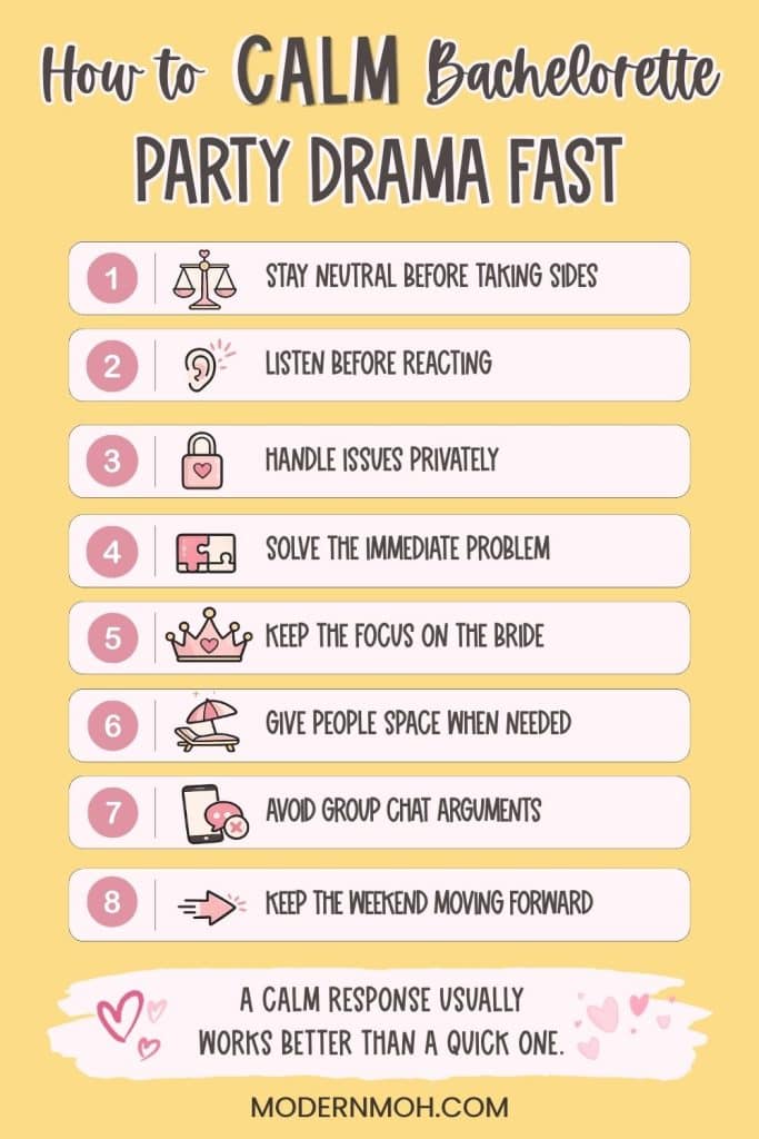 How to Calm Bachelorette Party Drama Fast