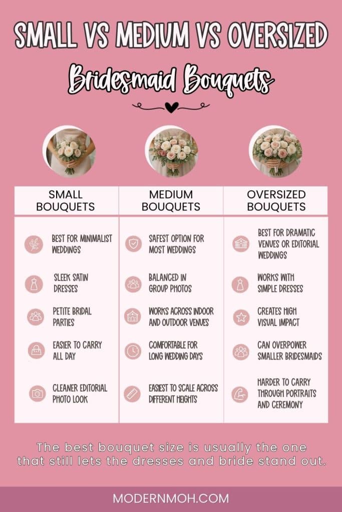 Small vs Medium vs Oversized Bridesmaid Bouquets