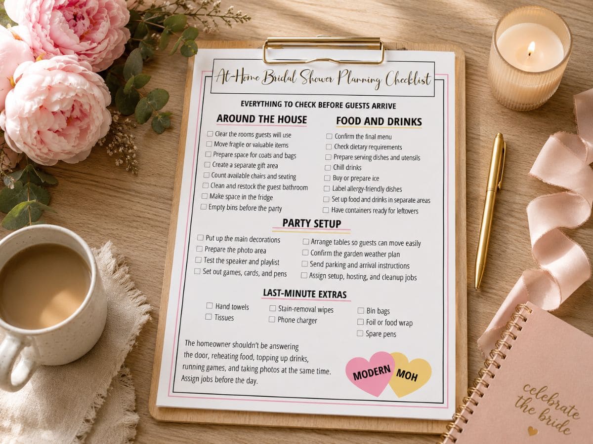 At-Home Bridal Shower Planning Checklist
