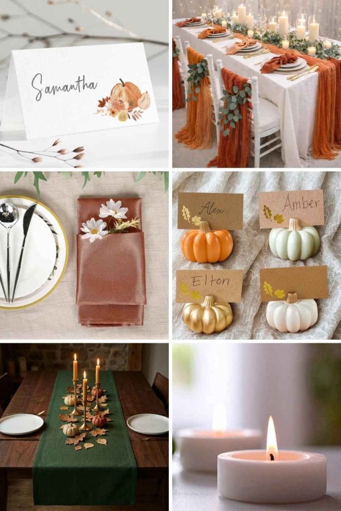 Fall Table Decorations and Place Settings