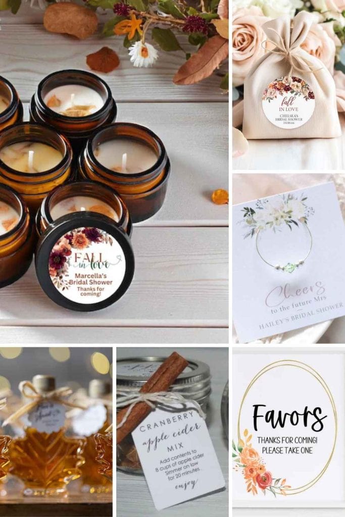 Fall in Love Bridal Shower Favors collage