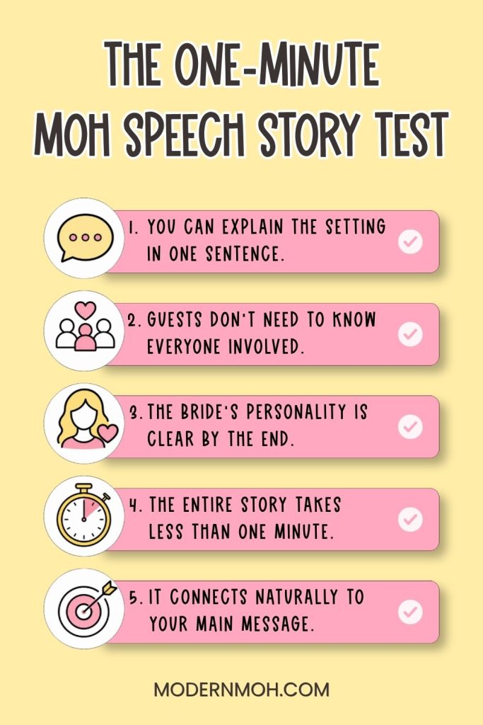 The One-Minute Maid of Honor Speech Story Test