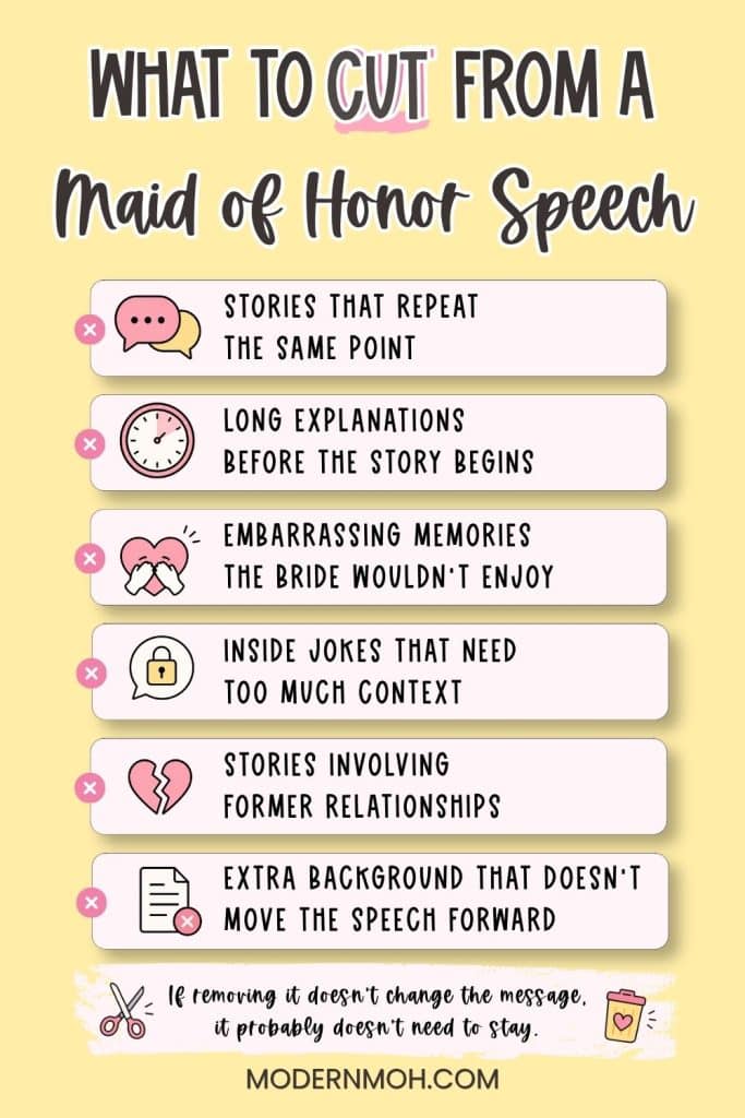 What to Cut From a Maid of Honor Speech