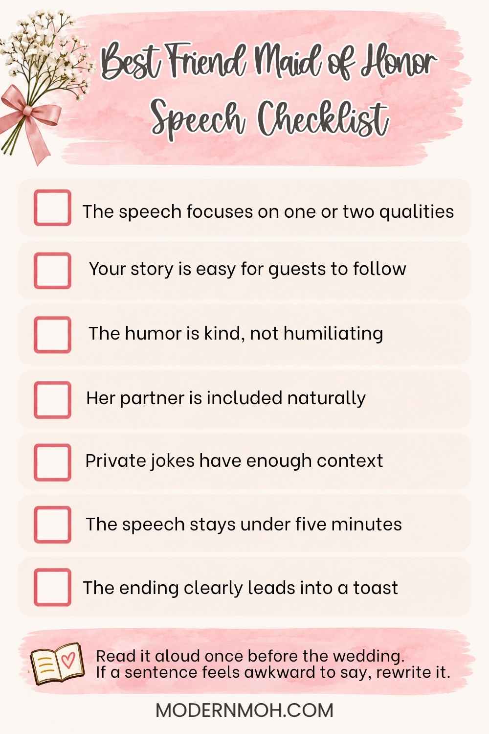 Maid of Honor Speech for Your Best Friend: Example, Template, and What to Say