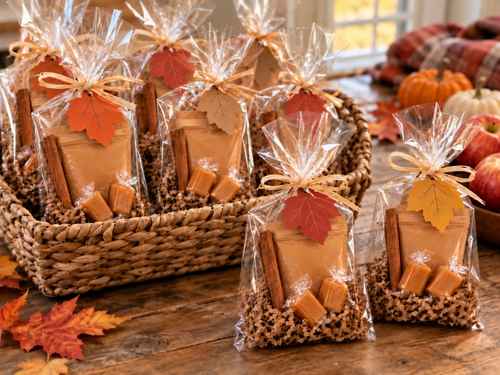 Cozy Autumn Apple Cider favor bags