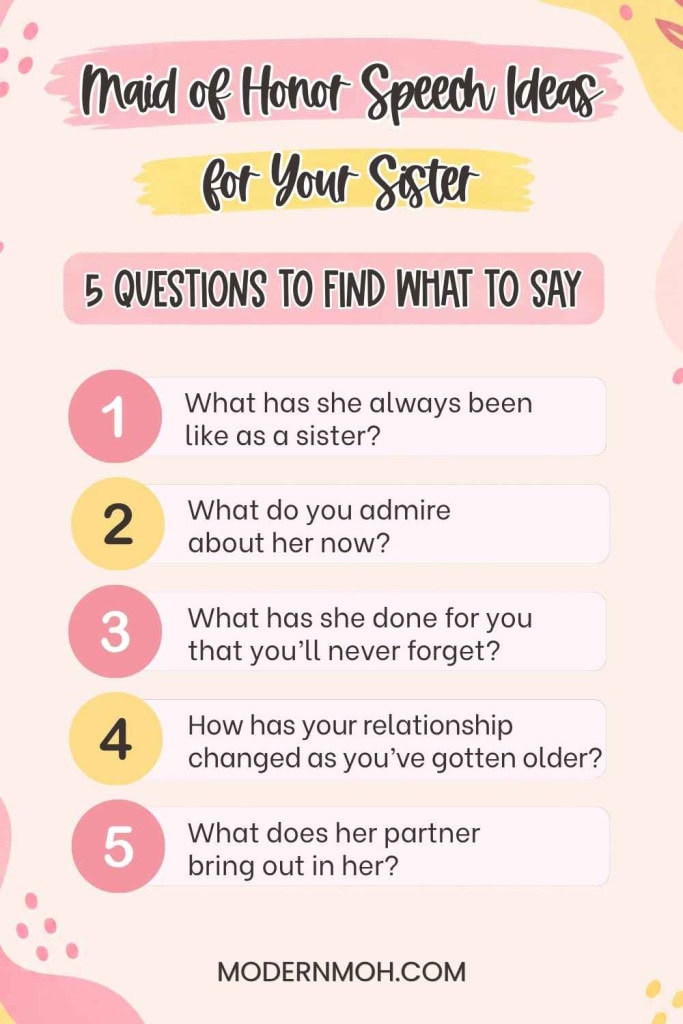 Maid of Honor Speech Ideas for Your Sister pin